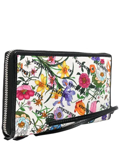 Balenciaga Black Azalea Calfskin Leather X Gucci Neo Classic Long Zip Around  Wallet (authentic Pre- In White