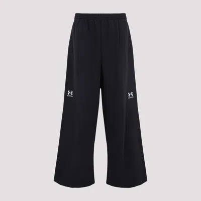 Balenciaga Black Baggy Cotton Sweatpants In Blackwhite