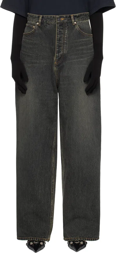 Balenciaga Black Baggy Jeans In 3721 Washed Black