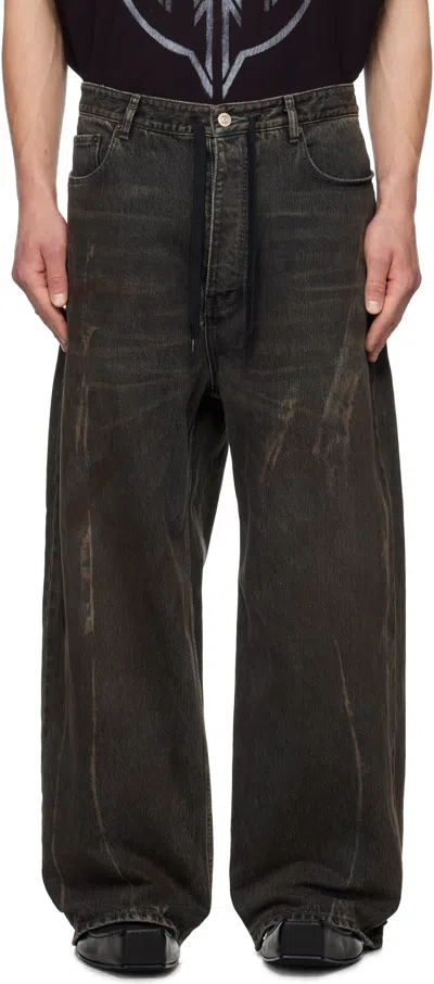 Balenciaga Black Baggy Jeans In Dark Dirty