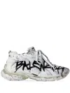 Balenciaga Off-white Runner Graffiti Sneakers In Black