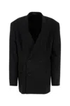 Balenciaga Black Barathea Oversize Cinched Blazer