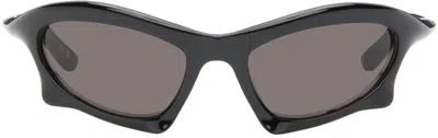 Balenciaga Black Bat Rectangle Sunglasses In 001 Black