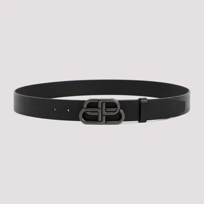 BALENCIAGA BLACK BB BUCKLE BELT
