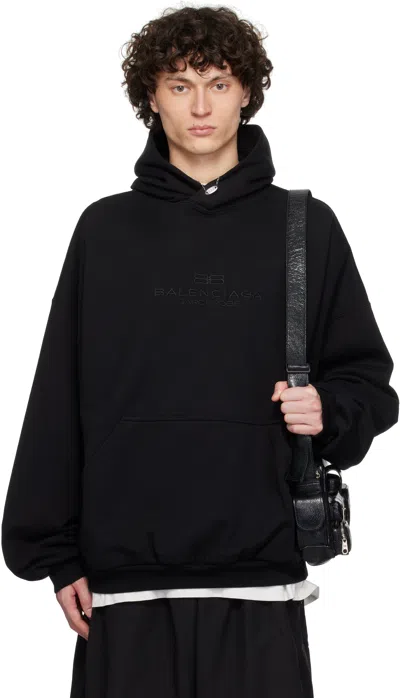 Balenciaga Men Hoodie With Logo In Black