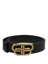 Balenciaga Black Bb Large Belt In Black