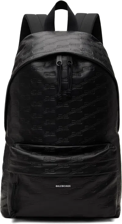Balenciaga Black Bb Monogram Backpack