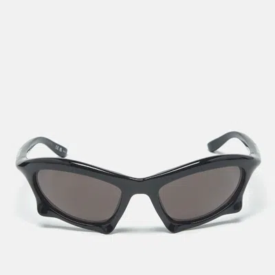 Pre-owned Balenciaga Black Bb02295s Bat Rectangle Sunglasses