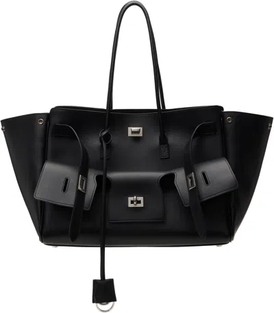 Balenciaga Black Bel Air Medium Carry All Bag In 1000 Black