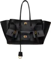 Balenciaga Women Black Leather Medium Carry All Bel Air Shopping Bag In 1000 Black