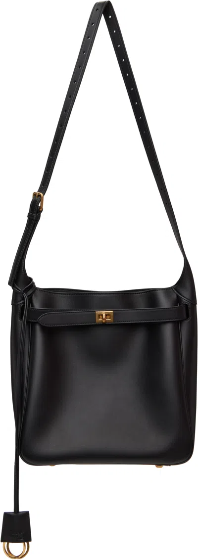 Balenciaga Small Bel Air Leather Hobo Bag In 1000 Black