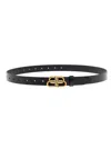 Balenciaga Black Belt With Bb Buckle In Leather Woman In Black