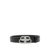 Balenciaga Logo-buckle Leather Belt In Black