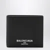 Balenciaga Black Bi-fold Credit Wallet In Hammered Leather Men