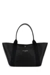 Balenciaga Black Leather Medium Biarritz Shopping Bag In Black