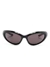 Balenciaga Black-black-grey Bio Injection Sunglasses In Black