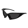 Balenciaga Black-black-grey Injectate Sunglasses In Black