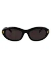 Balenciaga Black-black-grey Recycled Acetate Sunglasses In Black