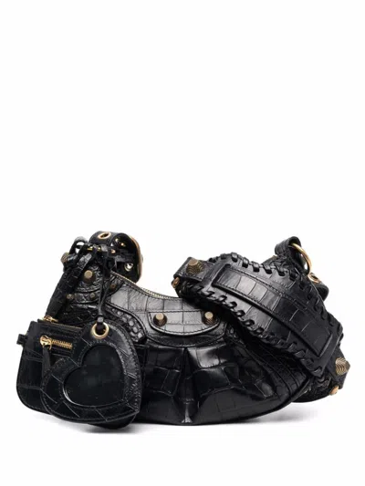 Balenciaga Black Black Le Cagole Xs Leather Shoulder Bag