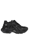 Balenciaga Men Runner Mesh And Leather Sneakers In Black