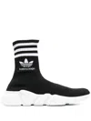 Balenciaga X Adidas Speed High-top Sneakers In Black