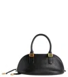 Balenciaga Mini Leather Bolero B Logo Zip Fastening Top Handle With Ring Detail In Black