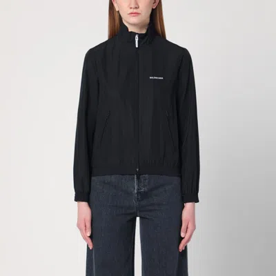 BALENCIAGA BALENCIAGA BLACK BOMBER JACKET WITH ZIP AND LOGO