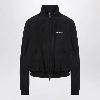 BALENCIAGA BALENCIAGA  BLACK BOMBER JACKET WITH ZIP AND LOGO