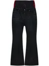 Balenciaga Layered Shell-trimmed Distressed Flared Jeans