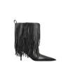 Balenciaga Avenue Fringe Ankle Boots Pointed Toe Pull Tab In Black
