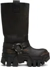 Balenciaga Black Bulldozer Harness Boots In Black