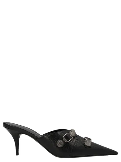BALENCIAGA BLACK CAGLE MULES