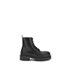 Balenciaga Leather Boots With Maxi Rubber Sole In Black
