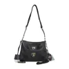 Balenciaga Black Leather Lamborghini Rodeo Shoulder Bag In Black