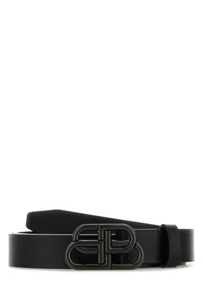 Balenciaga Black Calf Skin Belts
