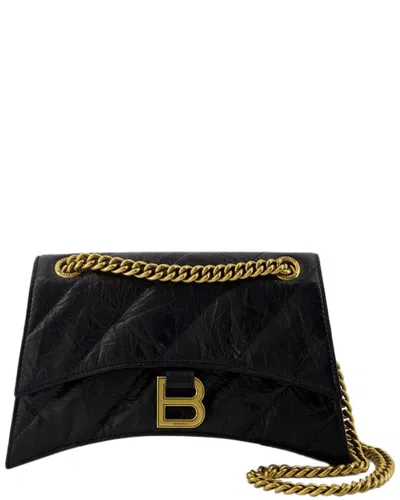 BALENCIAGA BALENCIAGA BLACK CALFSKIN CRUSH CHAIN S SHOULDER BAG