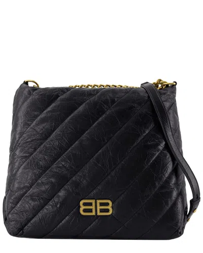 Balenciaga Black Calfskin Crush M Shoulder Bag