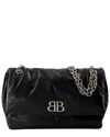 Balenciaga Black Calfskin Leather Monaco Hobo Bag M In Black