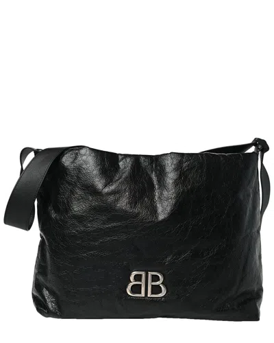 Balenciaga Black Calfskin Leather Monaco Small East West Hobo Bag (authentic  Pre-loved)