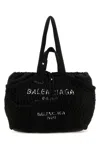 Balenciaga Black Canvas And Mesh Medium 24/7 Shopping Bag