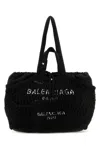 Balenciaga Black Canvas And Mesh Medium 24/7 Shopping Bag