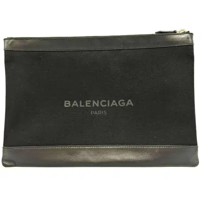 Pre-owned Balenciaga Black Canvas Clutch Bag ()