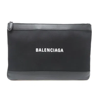 Pre-owned Balenciaga Black Canvas Clutch Bag ()