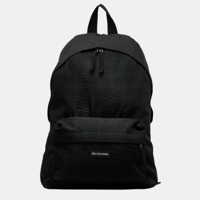 Pre-owned Balenciaga Black Canvas Explorer Backpack