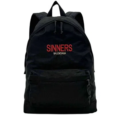 Pre-owned Balenciaga Black Canvas Leather Backpack ()