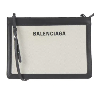 Pre-owned Balenciaga Black Canvas Leather Clutch Bag ()