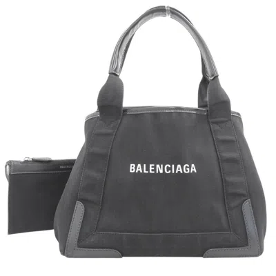 Pre-owned Balenciaga Black Canvas Leather Handbag Pouch Tote Bag ()
