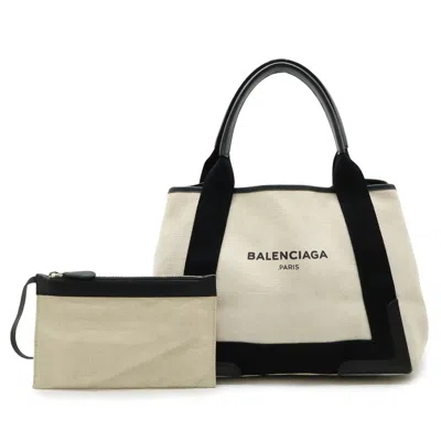 Pre-owned Balenciaga Black Canvas Leather Handbag Tote Bag ()