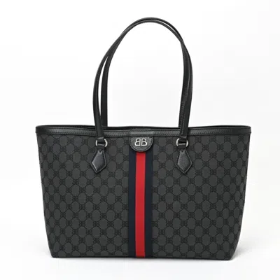 Pre-owned Balenciaga Black Canvas Leather Tote Bag ()