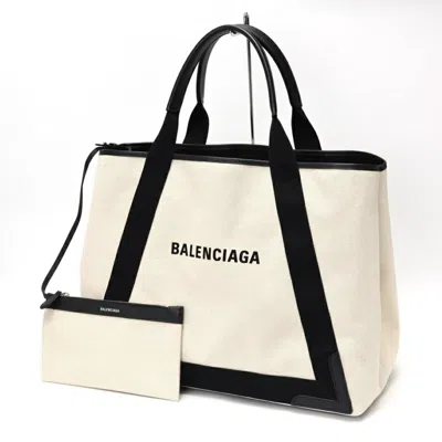 Pre-owned Balenciaga Black Canvas Leather Tote Bag ()